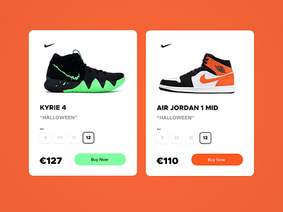Nike product card design card concept nike product shop sneaker ui