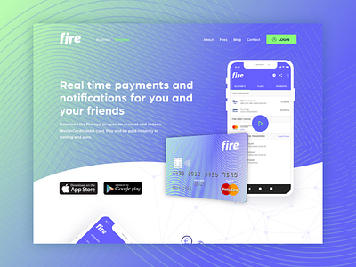 Fire Payment : Personal Concept bank banking card credit card landing page payment payments