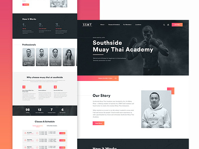 Academy beautiful beauty boxing clean design martial art minimal mockup ui ux website