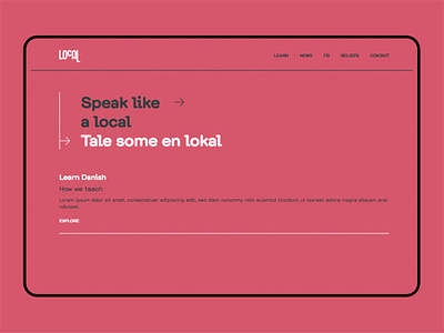 Learn Danish clean minimal mockup ui web design website