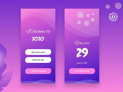 How old are you in 2020? 2020 2020 trend app beautiful blue clean color design fonts gradient color mobile ui