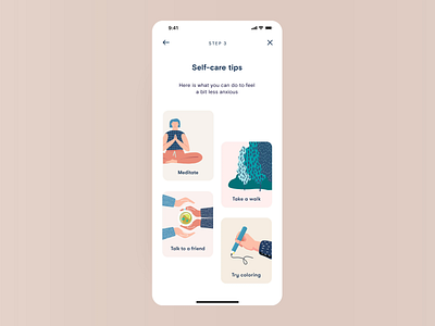 Mindfulness App animation app application branding design emotions illustration meditate meditation mobile print product design self care typography ui web design