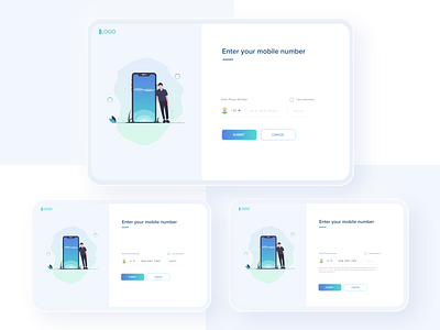 Mobile Number Validation design flat illustration minimal ui ux vector web