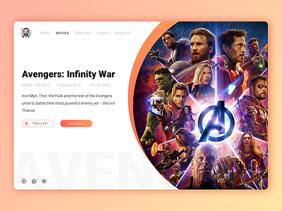 Movie Booking avengers booking imdb movie movie card ui ux web web design widget