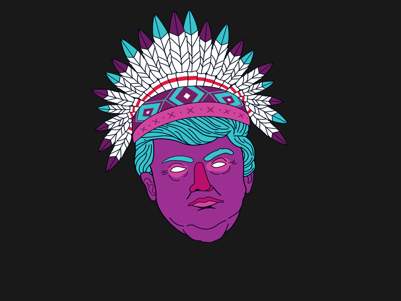 cut him like a sushi american gif illustration indian native purple trump
