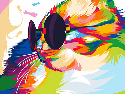 Aesthetic cat colors design fresh graphic design illustration illustrations illustrators popart portrait