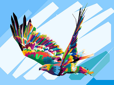 Eagle cartoon colors design designers fresh illustrations illustrators invitation popart portrait vector wpap