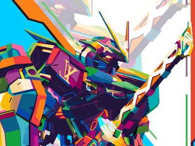 gundam cartoon colors design designers fresh illustrations illustrators invitation popart portrait vector wpap