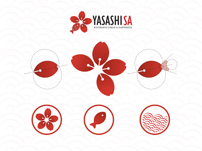 Yasashi Sa brand concept japanese logo restaurant sushi