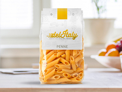 Delitaly Pasta brand delivery food and drink italy logo design pasta