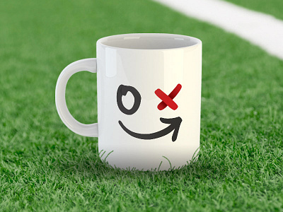 Ildilettante coach football illustrator logo design mug play smile