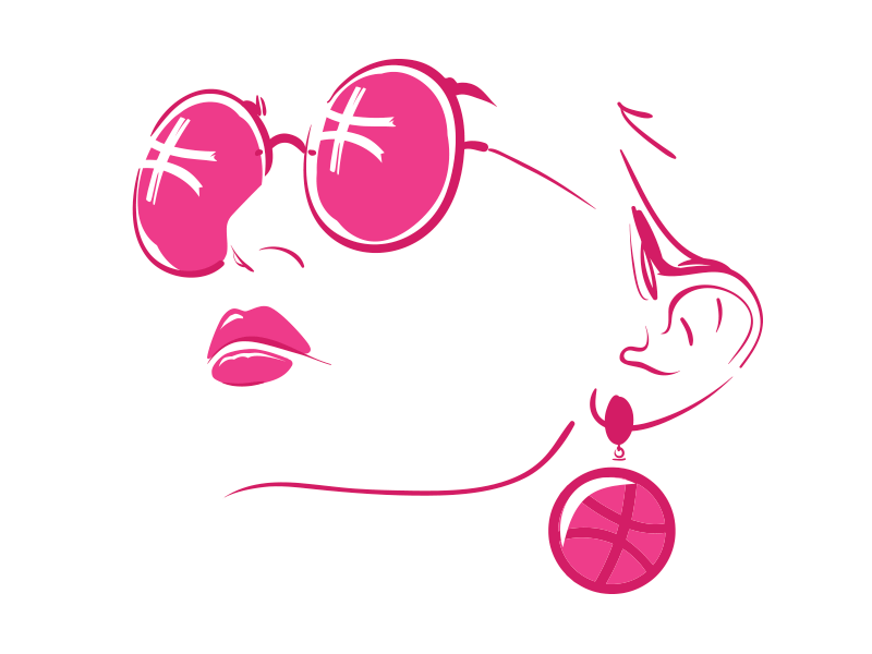 Earring Dribble animation designer dribbble fashion gif glasses graphic illustration jewelry pink sun