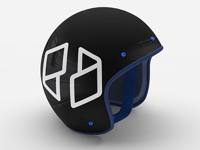 Logo on helmet black company design helmet icon it logo tech