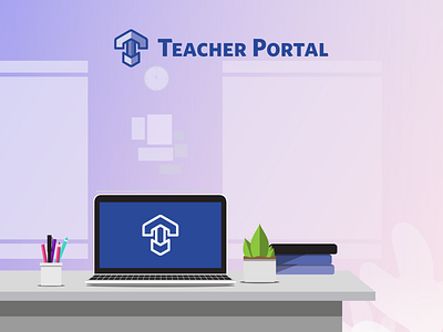 Teacher Portal graphics app blue branding design icon illustration logo school students teacher portal teachers tech ui university