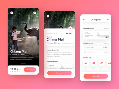 Travely - Travel App Final app colors concept app design designer explore sketch thai thailand travel travel app travelling ui ux