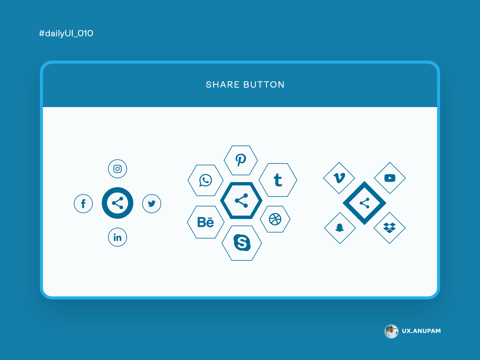 Social button Design by uxanupam on Dribbble