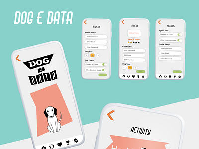 Dog E Data, App Design adobe animal app app design art brand creativejam data design dog googi icon interactive logo pet ucf ui ux