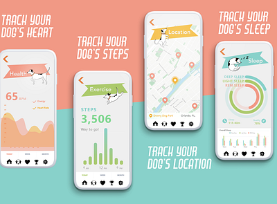 Dog E Data, UI Design adobe animal app artsatucf creativejam data design dog fitbit friendly fun interactive mobile orlando pet playful ucf ui ux website