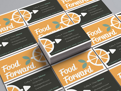 Food Forward - Business Cards adobe brand branding brown business cards clites colby design food forward green icon logo nonprofit orange print typography