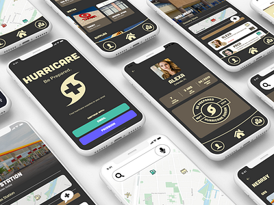 Hurricare, UI Design adobe adobe live adobe xd app brand branding branding design clites design hurricane hurricare mobile preparedness ui ux xd