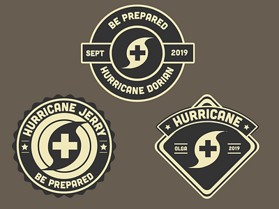 Hurricare Badges adobe adobe live adobe stock badge badge design badges brand branding clites design graphic health hurricane hurricare live patch shield visual wilderness xd