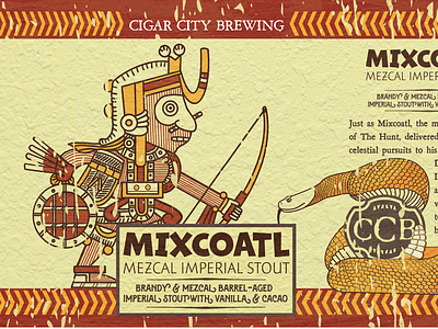 MIXCOATL - Barrel-Aged Beer Label