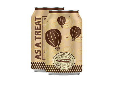 Beer Label - As A Treat art as a treat beer beer art brand branding brewing brown can cigar city cinnamon roll clites colby craft design florida hot air balloon label porter tampa