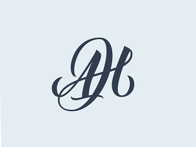 AH Monogram design lettering logo monogram vector
