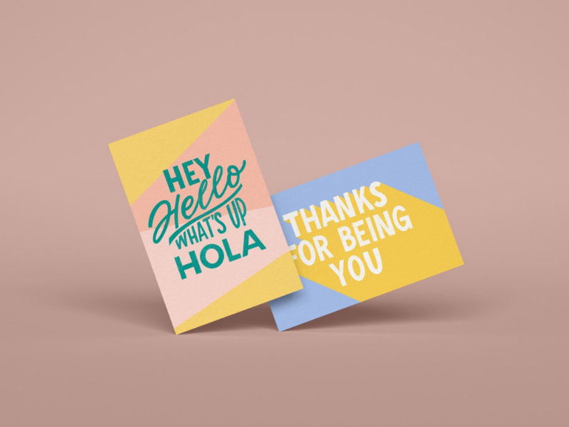 Greeting card set #2 post card hand lettering typography lettering abstract illustration adobe illustrator adobe photoshop procreate greeting card