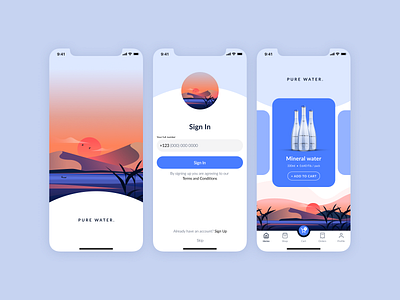 App UI concept app delivery desert design illustration oasis ui ux ux vector water