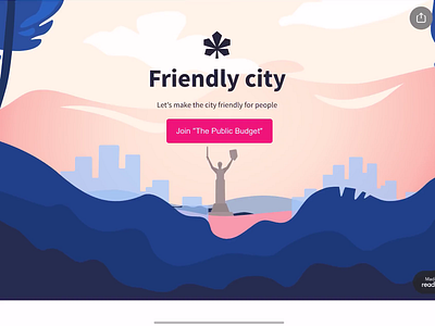 Friendly City blue city design friendly illustration kyiv pink readymag ui vector