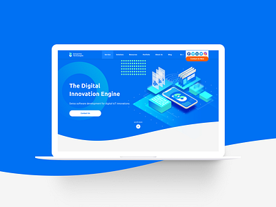 Swissprime Technologies Website blue desktop illustration innovation isometric swiss switzerland technology ui uidesign ux uxui vector web website website design