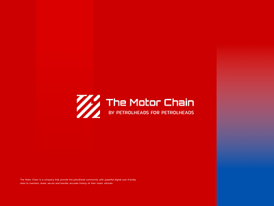 The Motor Chain logo blockchain branding card chain design digital ein des ein identity logo logotype motor petrolhead racing vector vehicle