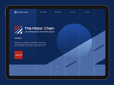 The Motor Chain landing page blockchain blue branding car design digital identity illustration landing page design landingpage motor red startup tablet ui ux vector vehicle vehicles website