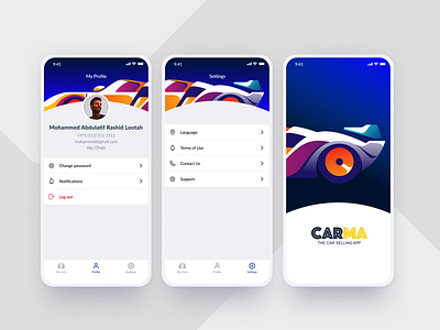 UI Concept Carma app
