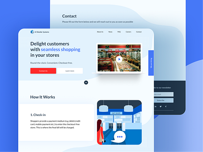 AI Retailer Systems Desktop blue corporate design corporate website design desktop illustration retail shop swiss ui vector web web design website