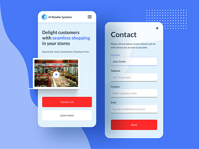 AI Retailer Systems Mobile adaptive blue design desktop digital illustration mobile retail shop swiss ui ux website