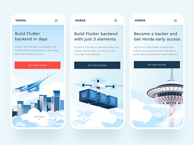 HORDA website UI blue design figma illustraion interface landing landingpage mobile ui uidesign vector web web design webdesign website website concept