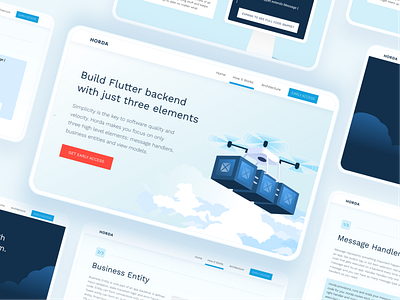 HORDA website UI blue clean design desktop digital flatter illustration interface landing landing page mobile mobile ui tablet ui uiux uxui vector web website white