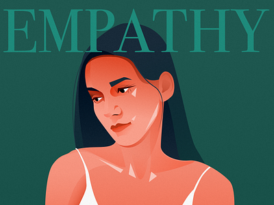 Emotions. Empathy art branding colors compassion design digital emotion empathy face feelings green illustration portrait poster selfportrait series woman
