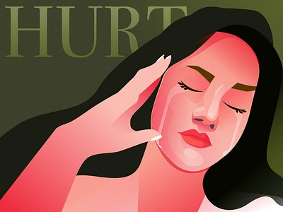 Emotions. Hurt design digital dribbble emotions face gradient graphic graphicdesign green hurt illustration portrait ui vector website woman