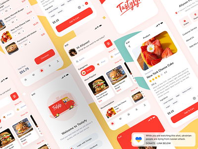 Tastyfy - UI concept android app application cafe concept delivery design food ios mobile restaurant tasty ui ux uxui