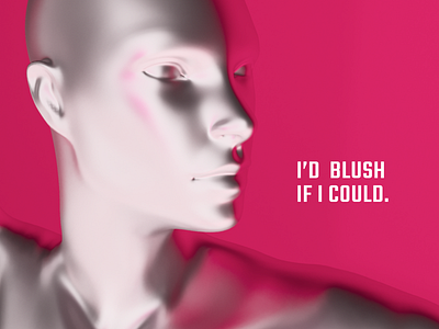 I'd blush if I could 3d ai alexa blush cortana gender gender equality pink robotics siri ui voice assistant voice helper vui