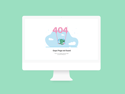 404 Error Page Dino 2d character 404 design dino emptypages error illustration page ui ux web