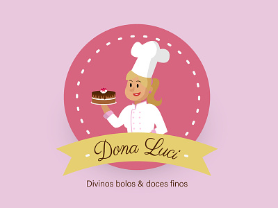 Dona Luci Brand 2d 2d character branding cakes design icon illustration logo shop woman