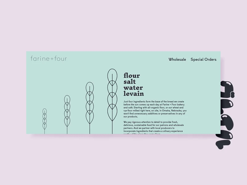 Farine + Four - website design animation design illustration javascript typography web design wordpress