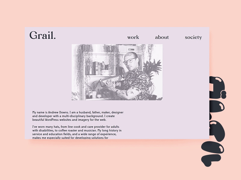 Grail website refresh animation design eye illustration javascript typography web design