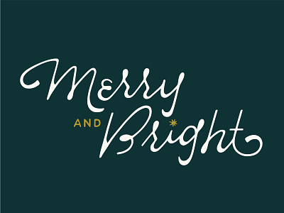 Merry and Bright art design graphic design hand drawn hand drawn type hand lettered hand lettering holidays typography vector