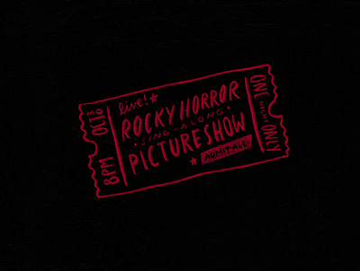 Rocky Horror Virtual Sing-Along Tickets illustration lettering