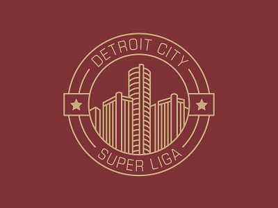 Detroit City Super Liga illustration logo soccer vector vector illustration